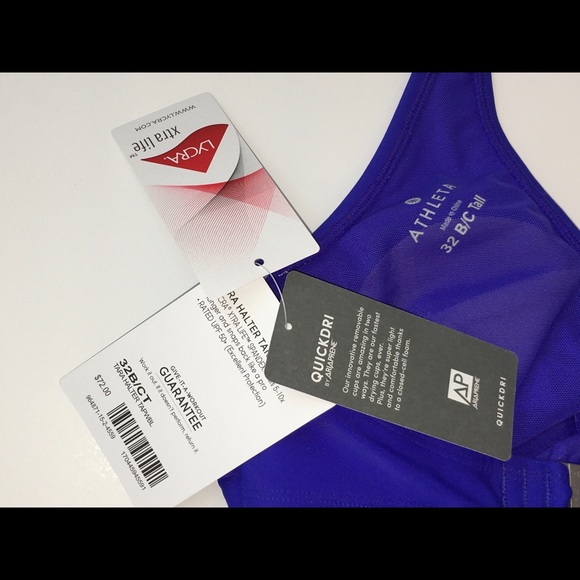ATHLETA Tara Halter Tanked 32B/C Purple Blue ATHLETA Tankini new ATHLETA - Picture 5 of 8